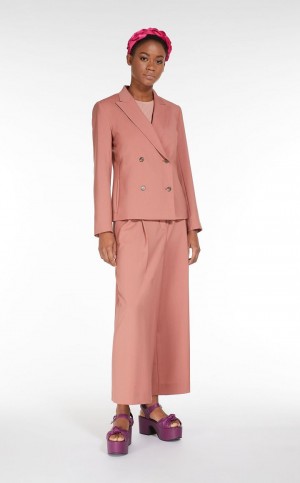 Blezery Max Mara Double-breasted In Wełna Fabric Różowe | MMR594071