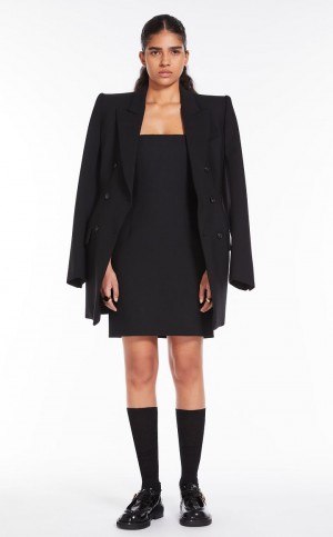 Blezery Max Mara Double-breasted Long Czarne | MMR594035