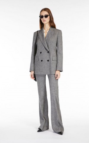 Blezery Max Mara Double-breasted Wełna Czarne | MMR594088