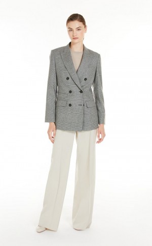 Blezery Max Mara Saxony Wełna And Cashmere Szare | MMR594065