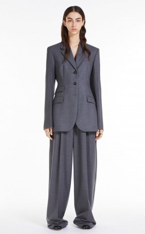 Blezery Max Mara Slim-fit Tailored Szare | MMR594033