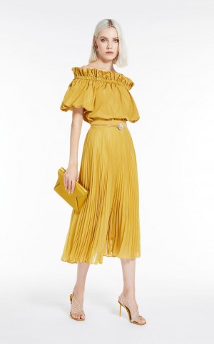 Bluzka Max Mara Balloon-fit Taffeta Mango | MMR593597
