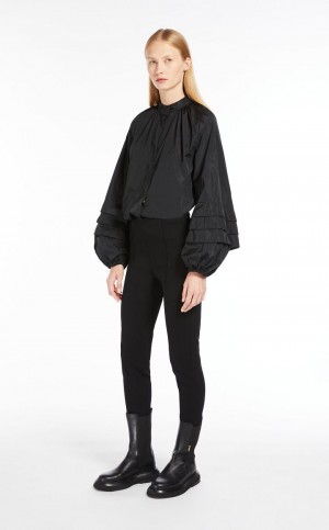 Bluzka Max Mara Feminine In Silk Taffeta Czarne | MMR593631