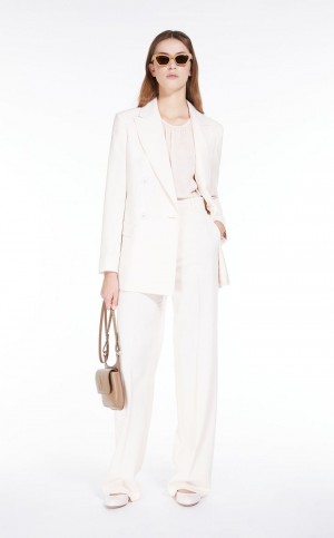 Bluzka Max Mara Georgette With Szerokie Sleeves Głęboka Różowe | MMR593599