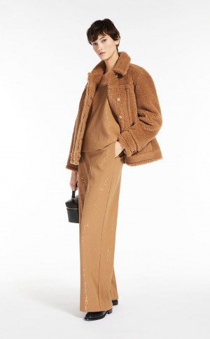 Bluzka Max Mara Sequinned Brązowe | MMR593570