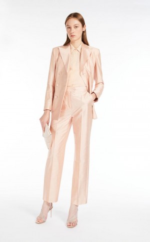 Bluzka Max Mara Silk Georgette Głęboka Różowe | MMR593578