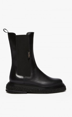 Botki Max Mara Calfskin Chelsea Czarne | MMR594188