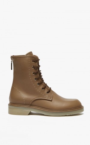 Botki Max Mara Skórzane Brązowe | MMR594189