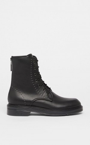 Botki Max Mara Skórzane Czarne | MMR594186