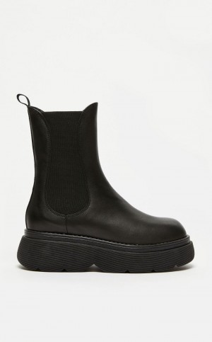 Botki Max Mara Skórzane Czarne | MMR594187