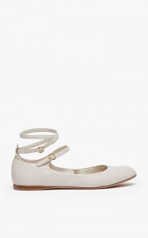 Buty Płaskie Max Mara Nappa Skórzane Ballet Brązowe | MMR594225