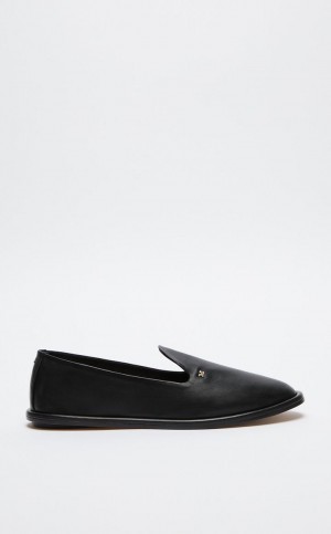 Buty Płaskie Max Mara Nappa Skórzane Czarne | MMR594217