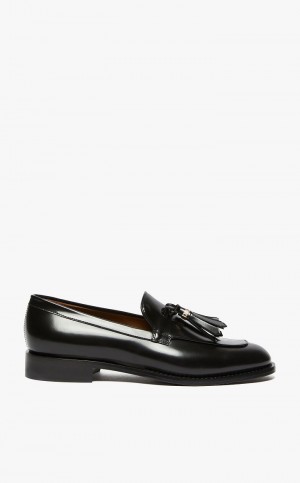 Buty Płaskie Max Mara Skórzane Moccasins Czarne | MMR594222