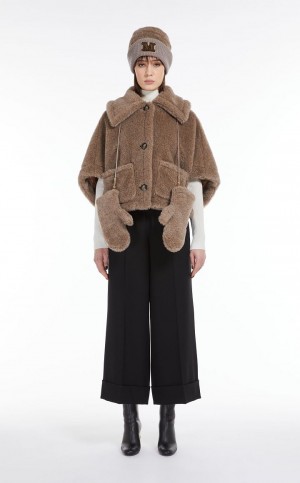 Capses Max Mara Teddy Fabric Boxye Brązowe | MMR593954