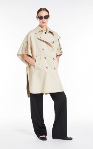 Capses Max Mara Wody-repellent Gabardinee Brązowe | MMR593949