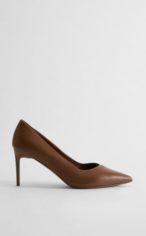 Décolleté Max Mara Nappa Skórzane Court Brązowe | MMR594205