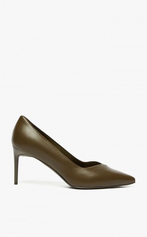 Décolleté Max Mara Nappa Skórzane Court Ciemny Zielone | MMR594201