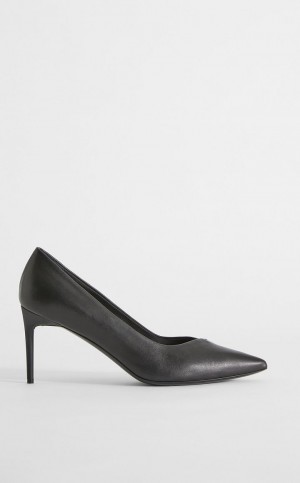 Décolleté Max Mara Nappa Skórzane Court Czarne | MMR594204