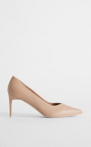 Décolleté Max Mara Nappa Skórzane Court Głęboka Różowe | MMR594203