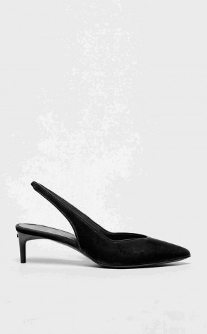 Décolleté Max Mara Velvet Slingbacks Czarne | MMR594198