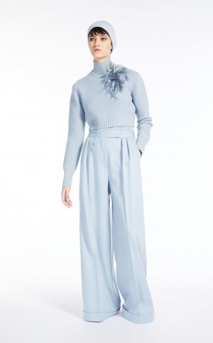 Dzianina Max Mara Cropped, Cashmere Głęboka Niebieskie | MMR593423