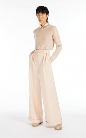 Dzianina Max Mara Cropped, Cashmere Różowe | MMR593444