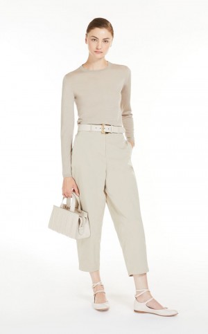 Dzianina Max Mara Lekkie Wełna Brązowe | MMR593436