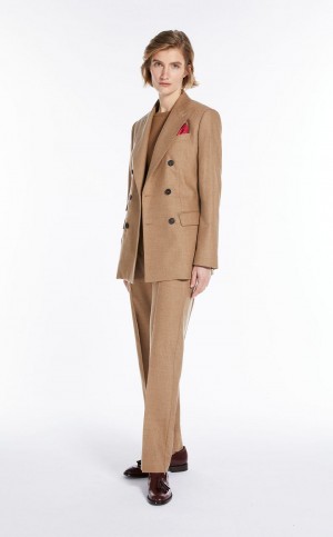 Dzianina Max Mara Lekkie Wełna Brązowe | MMR593437