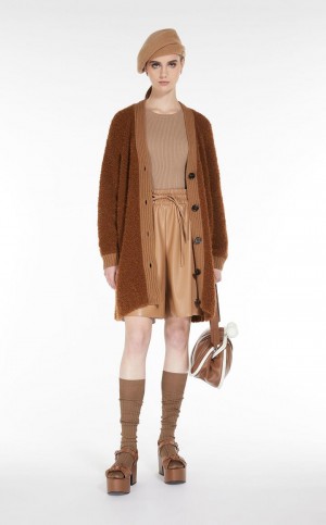 Dzianina Max Mara Oversized Cardigan In Alpaca And Wełna Kawa | MMR593434