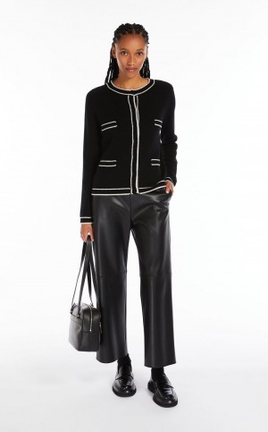 Dzianina Max Mara Pocket-detail Wełna And Cashmere Cardigan Czarne | MMR593442