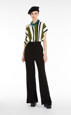 Dzianina Max Mara Pofałdowany Top In Viscose Yarn Zielone | MMR593448