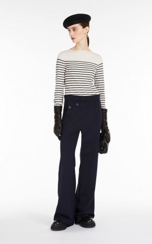 Dzianina Max Mara Silk And Wełna Yarn Białe | MMR593469