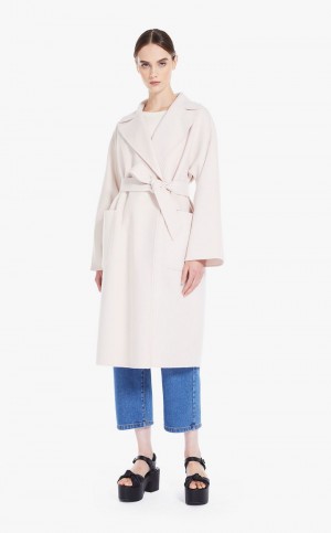 Dzianina Max Mara Silk Blend T-shirt Białe | MMR593460
