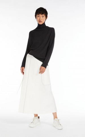 Dzianina Max Mara Soft Wełna Ciemny Szare | MMR593439