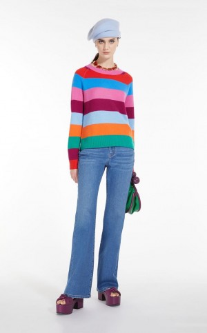 Dzianina Max Mara W Paski Cashmere Kolorowe | MMR593452