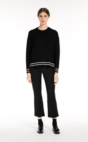Dzianina Max Mara Wełna Yarn Czarne | MMR593447