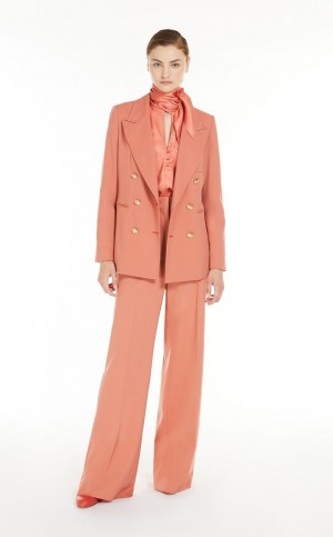 Garnitur Max Mara High-waisted Wełna Różowe | MMR593505
