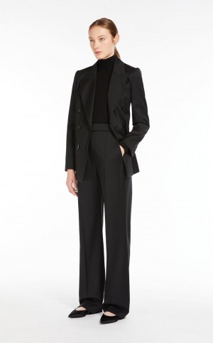 Garnitur Max Mara Men’s In Wełna Twill Czarne | MMR593489