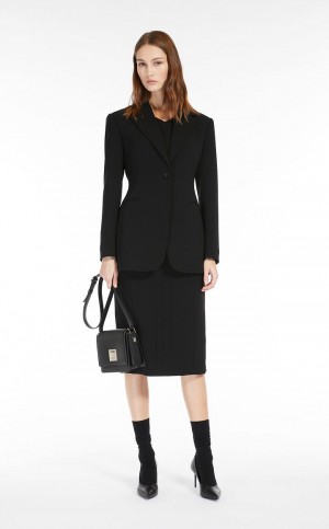 Garnitur Max Mara Single-breasted Cady Czarne | MMR593521