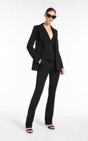 Garnitur Max Mara Single-breasted Jersey Czarne | MMR593525