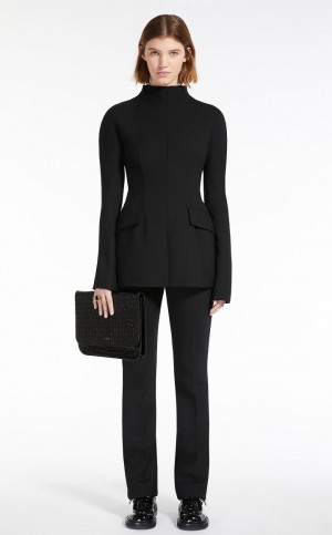 Garnitur Max Mara Slim-fit Deconstructed Czarne | MMR593479