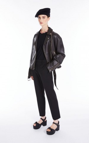 Garnitur Max Mara Wełna Cigarette-cut Czarne | MMR593510