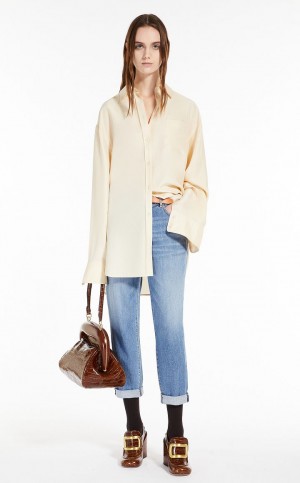 Jeansy Max Mara Cigarette Granatowe | MMR593751