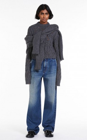 Jeansy Max Mara Szerokie-fit Niebieskie | MMR593809