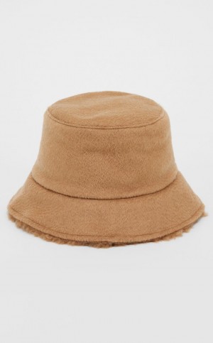 Kapelusz Max Mara Reversible Teddy Fabric And Camel Colour Brązowe | MMR594316