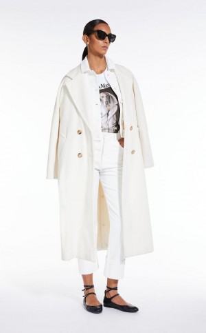 Kurtki Max Mara Bull Bawełniane Cropped Białe | MMR594085