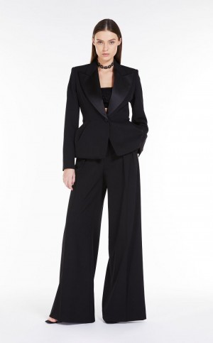 Kurtki Max Mara Couture In Stretch Wełna Czarne | MMR594022