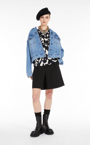 Kurtki Max Mara Denim Granatowe | MMR594098