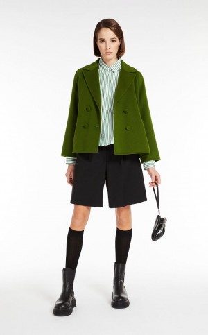 Kurtki Max Mara Double-breasted In Wełna Zielone | MMR594095