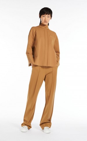 Kurtki Max Mara Milano Jersey Brązowe | MMR594045